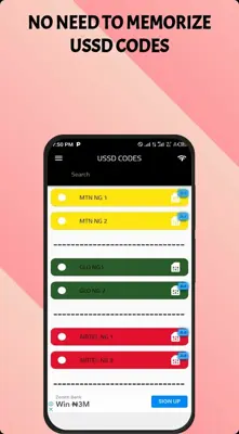 Nigeria Ussd Codes android App screenshot 1